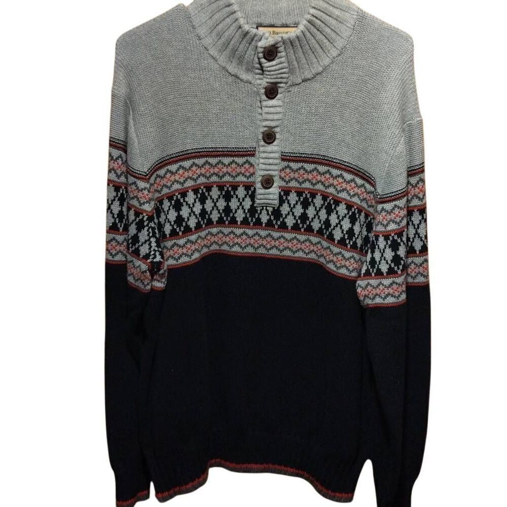 G.H. Bass Sweater Men's Large 100% Cotton Nordic Excellent Condition